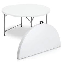 Load image into Gallery viewer, 5Ft Round Fold Up Table Set