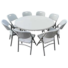 Load image into Gallery viewer, 5Ft Round Fold Up Table Set