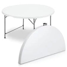 Load image into Gallery viewer, 5Ft Round Fold Up Table Set
